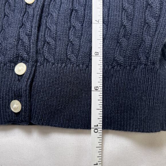 Ralph Lauren Cardigan Baby Size 6M Navy Blue Cable Knit Preppy Classic Polo Logo - Picture 5 of 12